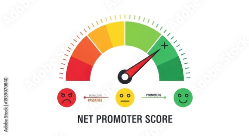 Net Promoter Score Gauge - Measuring Customer Loyalty and Satisfaction.