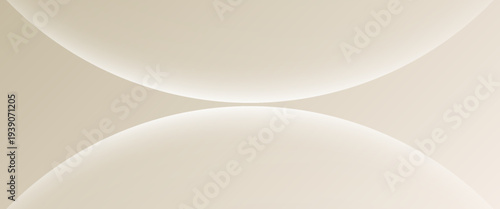 Minimalist Elegant Beige Abstract Circle Background. A sophisticated vector illustration featuring clean overlapping circular arcs with subtle highlights and soft shadows. Perfect for luxury branding.