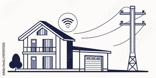 Smart home connected through wireless internet network to utility infrastructure
