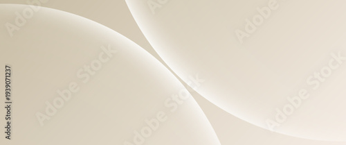Minimalist Elegant Beige Abstract Circle Background. A sophisticated vector illustration featuring clean overlapping circular arcs with subtle highlights and soft shadows. Perfect for luxury branding.