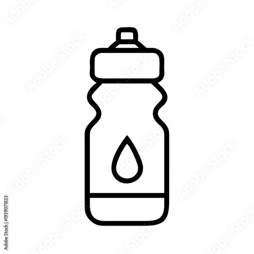 Water Bottle Icon — Hydration and Weight Loss Lifestyle Symbol
