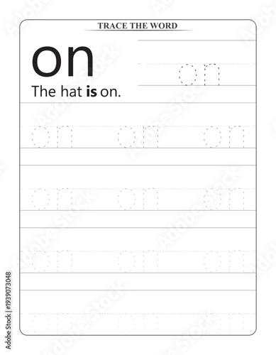 Learning the Sight Word 'on' with Writing Practice