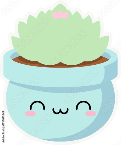 Cute Kawaii Succulent Plant Icon