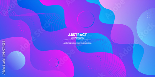 Abstract blue and purple wave fluid gradient banner background. Simple and modern paper cut shape pattern element design concept. Vector Eps10