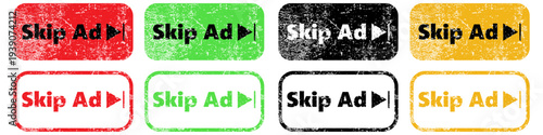 Skip ad advertisement icon isolated. vector illustration.