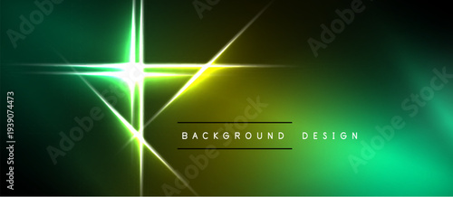 Vibrant neon background features bright starburst. Green, yellow gradients create futuristic effect. Text reads background design.