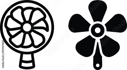 Set of 2 fan icons vector