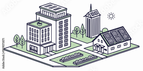 A suburban neighborhood featuring modern and traditional homes alongside a small park area