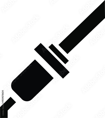 Illustration of Black Electric Soldering Iron Icon Isolated on White Background