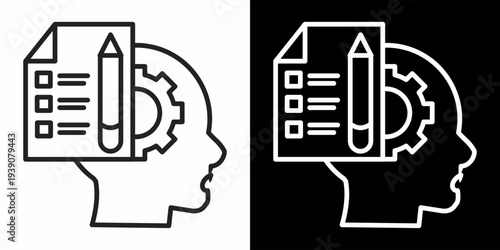 Planning White Icon Set Design