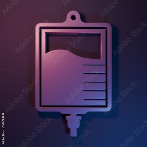 Obraz na płótnie Purple IV bag icon isolated on purple-blue background