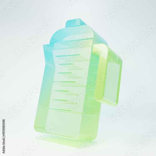 Frosted glass Teapot icon isolated on white background. Minimalism concept. 3D render illustration