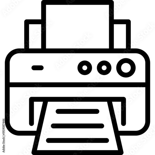 printer icon vector illustration outline icon