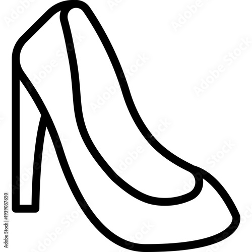 high heel shoes outline icon illustration vector
