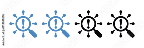 Root Cause Analysis icon set vector illustration, multiple styles