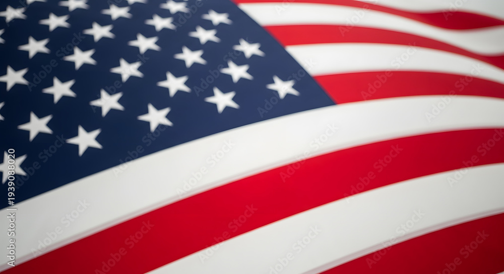 Fototapeta premium American flag waving with stars and stripes