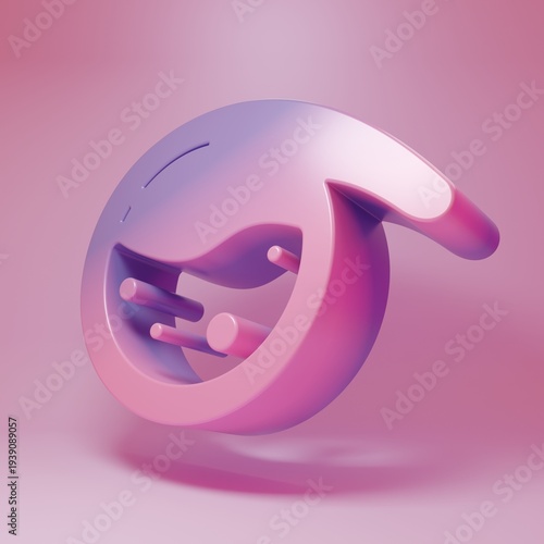 Purple-pink Test tube and flask chemical laboratory test icon isolated on pink background. Laboratory glassware sign. Minimalism concept. 3D render illustration