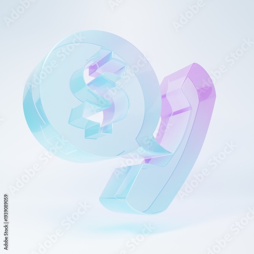 Frosted glass Telephone handset and speech bubble chat icon isolated on white background. Phone sign. Minimalism concept. 3D render illustration