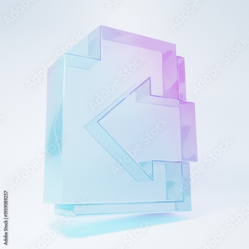 Free Download Frosted glass Next page arrow icon isolated on white background. Document file with arrow. Send document. Minimalism concept. 3D render illustration - GFXLoad