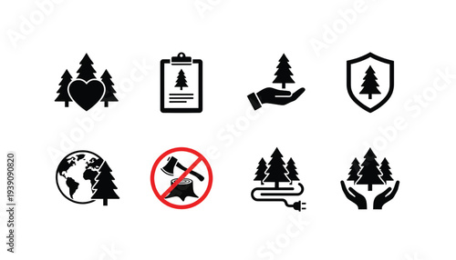 Environmental Conservation Symbols and Icons.