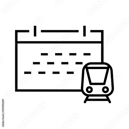 Train schedule icon vector. Departure time Illustration sign. Railway timetable symbol or logo.