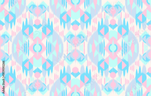 Design ikat pattern abstract geometric ikat ethnic, folk pattern Aztec style, Gyp sy, Mexican, Indian, Scandinavian, design ikat for background, wallpaper, carpet, wrapping, fabric, textile fashion. 