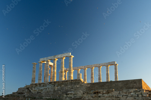 Wallpaper Mural Temple of Poseidon overlooking the Aegean Sea at Cape Sounion, Greece- November 15, 2025. Torontodigital.ca