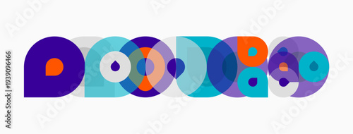 Abstract colorful circles overlap creating dynamic visual pattern. Modern design suggests connection, unity, innovation.