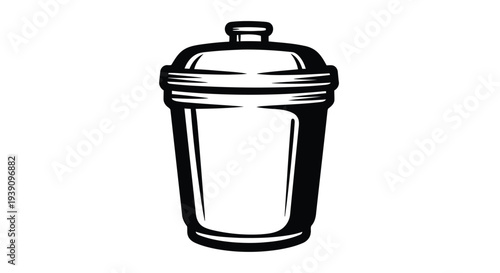 Shaker Silhouette: A sleek, monochrome illustration of a cocktail shaker, perfect for beverage or bartending related projects.