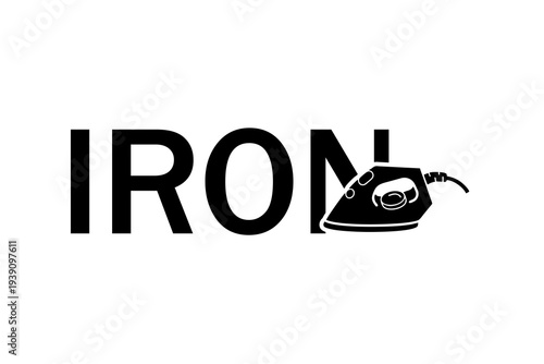 Ironing logotype vector image, suitable for use in logo designs for electronics companies, shops, electrical equipment, spare parts, accessories, t-shirts, banners, posters, flyers