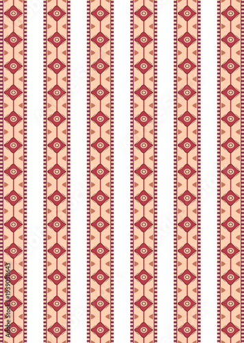 Eye-catching geometric pattern with vibrant red and peach tones