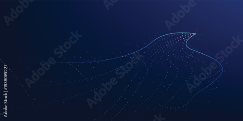 Futuristic high-speed data lines moving forward in layered waves, symbolizing rapid data transfer, global communication, and the power of digital technology.