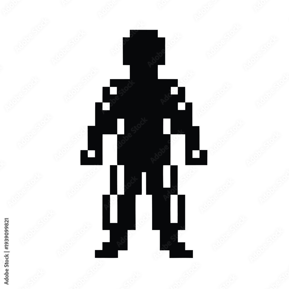 Fototapeta premium Retro Gaming House Key Pixel Art Silhouette Icon for Real Estate or Security Concepts