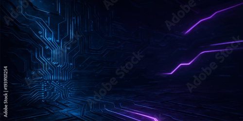 Abstract blue technology background featuring digital wave patterns and glowing lines for a virtual science concept illustration