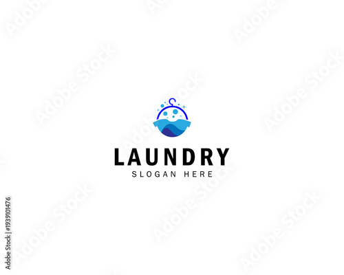 Laundry logo design, Clean shirt illustration for laundry. Laundry Logo Template Design Vector, Emblem, Concept Design, Creative Symbol, soap bubble icon