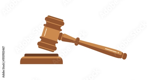 Wooden gavel and sound block for law or auction concept