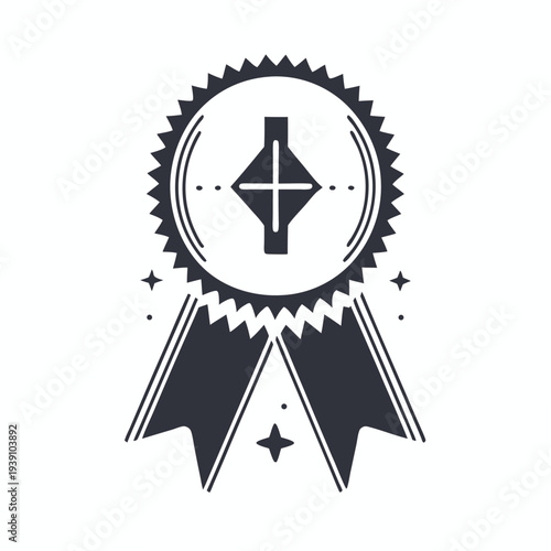 Pixelated Achievement Badge for Leveling Up in Retro Style Video Games