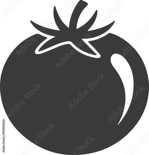Tomato vegetable silhouette fresh organic garden tomato food icon