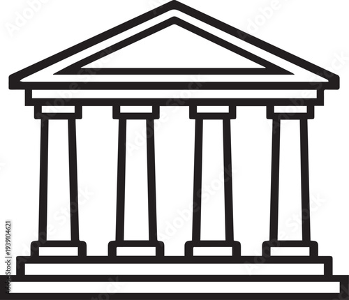 Classical Building with Columns Icon