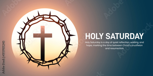 holy saturday concept banner, poster, social media post, postcard, background, backdrop, template, greetings card, web banner, cover vector design etc.