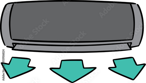 Hand drawn illustration of air conditioner