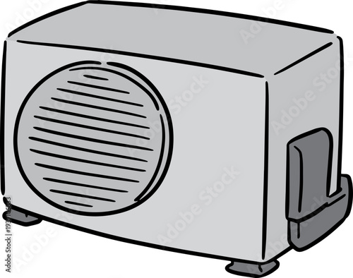 Hand drawn illustration of air conditioner compressor