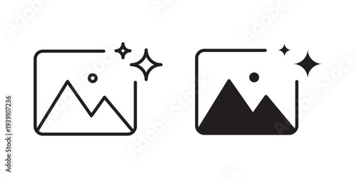 Ai photo generate icon symbol set. Icon design vectors