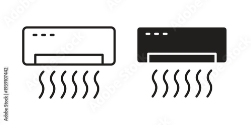 Air conditioner icon symbol set. Icon design vectors