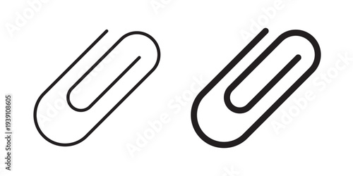 Attachment clip icon symbol set. Icon design vectors