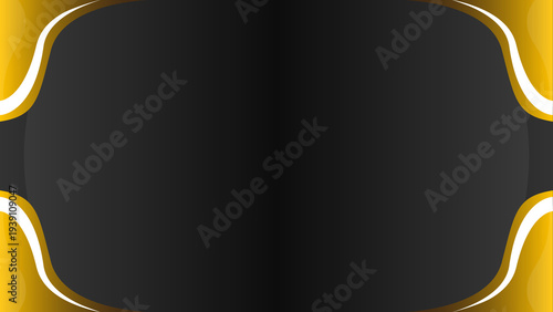 Elegant Black And Gold Frame Background With Curved Decorative Borders For Luxury Designs