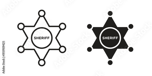 Badge Sheriff icon symbol set. Icon design vectors