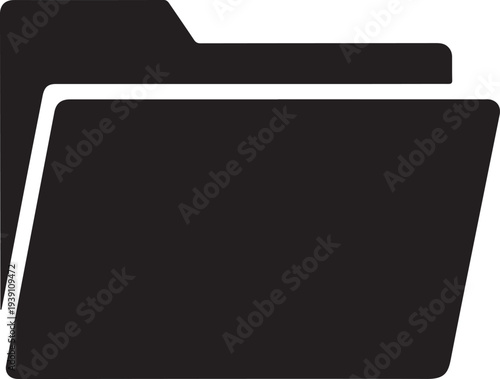 Closed file folder flat silhouette icon