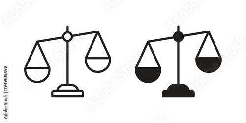 Balance scale icon symbol set. Icon design vectors