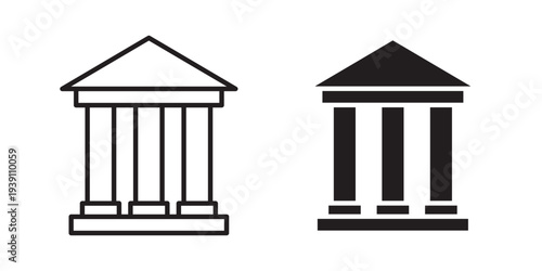 Bank icon symbol set. Icon design vectors